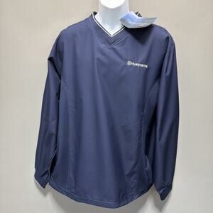 North End Tech Lite Pullover Windbreaker Mens Size L Long Sleeve Husqvarna NWT